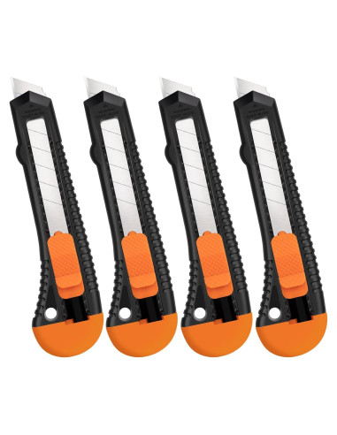 Cuchillo Utility Retráctil TIFICAL 4 Pack 18mm Acero Carbono