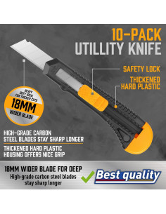 Cortador de Cajas Retráctil Amartisan 14 Piezas 18mm y 9mm 2