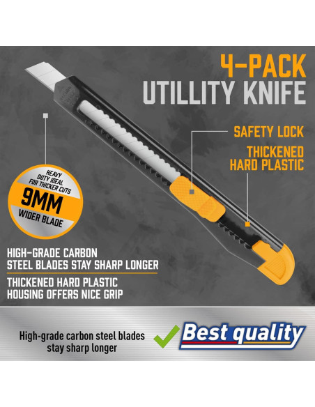 Cortador de Cajas Retráctil Amartisan 14 Piezas 18mm y 9mm Cortador de Cajas Retráctil Amartisan 14 Piezas 18mm y 9mm