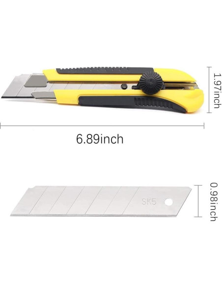 Cuchillo Utility Scimaker 25mm con 10 Hojas SK5 Reemplazables