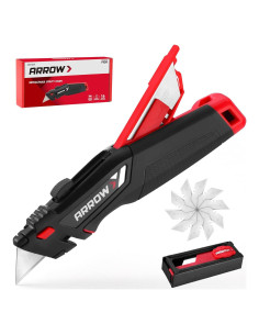 Cuchillo Utility Retráctil Arrow 18.4 cm con 16 Cuchillas