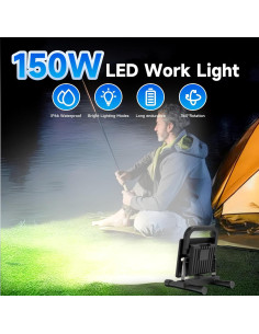 Luz de trabajo LED TOPRATED recargable 1600 lúmenes IP66 2