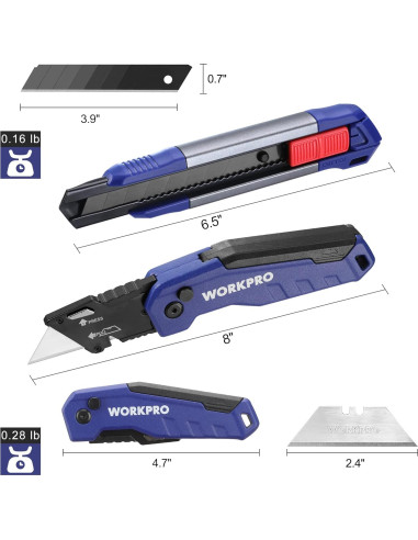 Cuchillo Utility WORKPRO 2 Piezas con 25 Hojas SK5