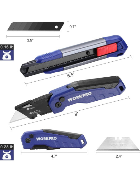 Cuchillo Utility WORKPRO 2 Piezas con 25 Hojas SK5