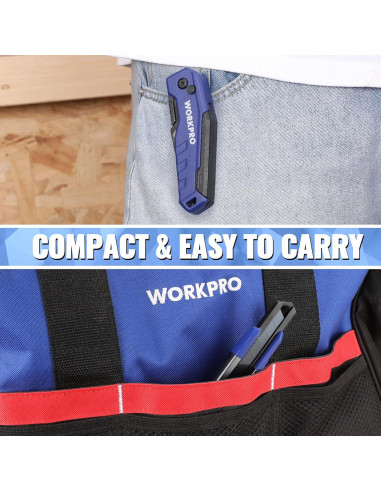 Cuchillo Utility WORKPRO 2 Piezas con 25 Hojas SK5