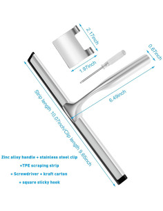 Raspador de Ducha Steauty 25.4 cm Acero Inoxidable y Silicona 2