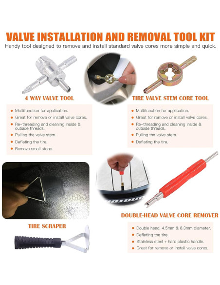 Kit de Reparación de Neumáticos 70 Piezas Rustark - Parche y Herramientas