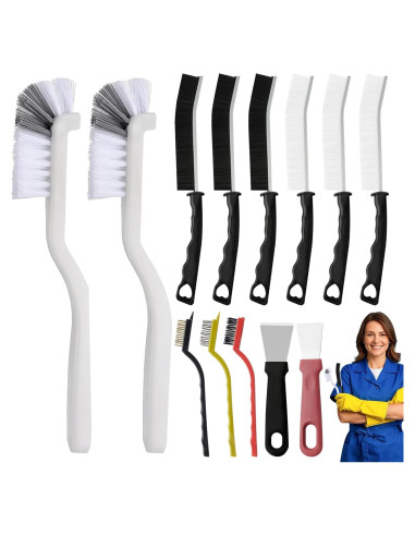 Juego de Cepillos de Limpieza DEPOVTE 13 Piezas Cerdas Duras