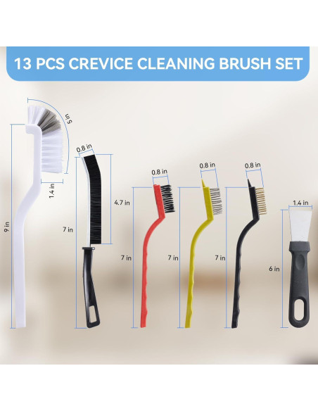 Juego de Cepillos de Limpieza DEPOVTE 13 Piezas Cerdas Duras