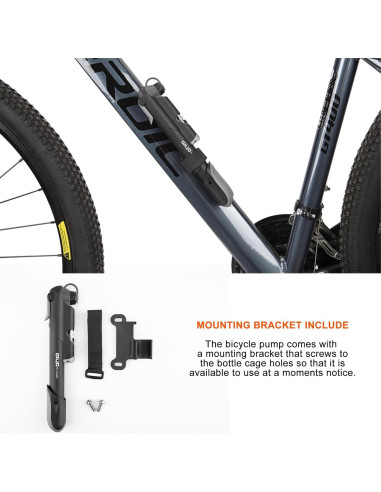 Mini Bomba de Bicicleta Kadacha CP-41S-A con Manómetro 100 PSI