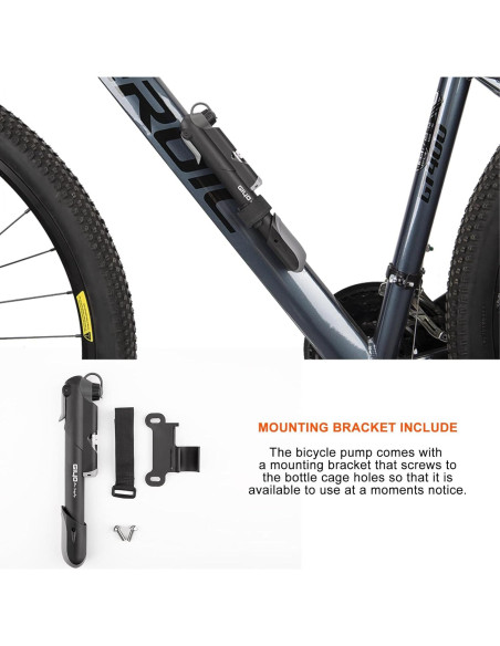 Mini Bomba de Bicicleta Kadacha CP-41S-A con Manómetro 100 PSI