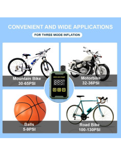 Mini Inflador Eléctrico Jintutor 150 PSI para Bicicleta 2