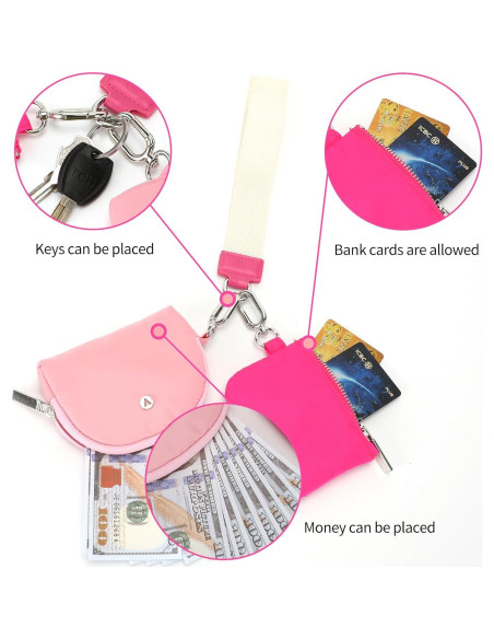 Cartera de Llave con Muñequera para Mujeres Doble Cierre Cartera de Llave con Muñequera para Mujeres Doble Cierre