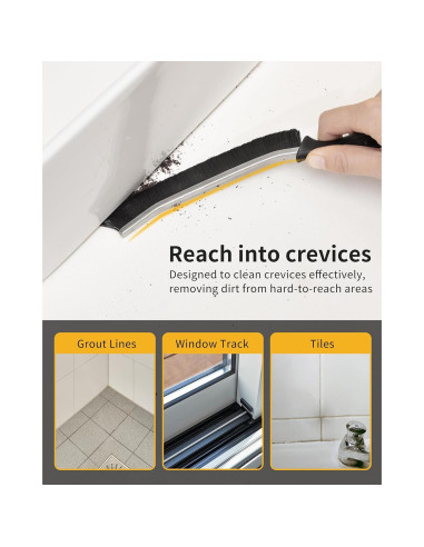 Cepillo de Limpieza de Grietas MR.SIGA, Juego de 5, Negro