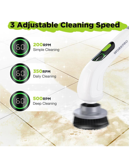 Cepillo Eléctrico Giratorio WORKPRO Inalámbrico 3 Velocidades