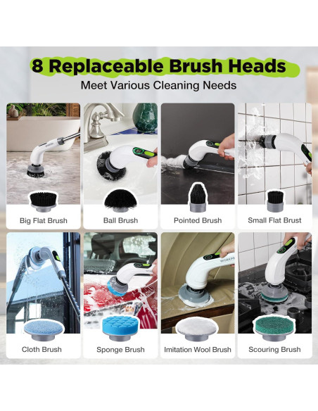 Cepillo Eléctrico Giratorio WORKPRO Inalámbrico 3 Velocidades