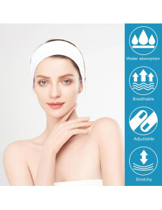 30 Bandas de Cabeza Spa JACYUIG Ajustables para Cuidado Facial 2