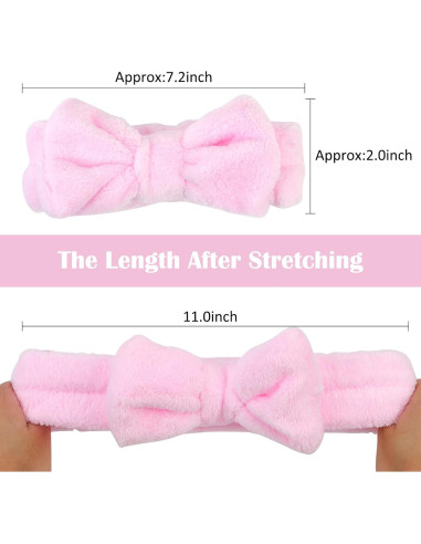 Diademas de Spa Rosa Casoty - 8 Pcs Suave Franela Coral