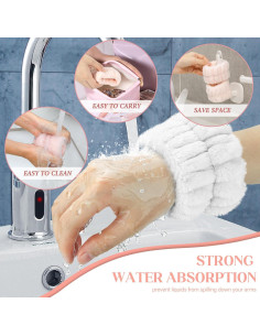 Muñequera Absorbente de Microfibra Crosize - 6 Piezas 2