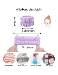 Toallas de Muñeca ZFIPA para Lavar la Cara 4 Colores Absorbentes 2