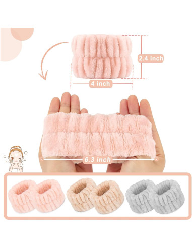 Muñequera Absorbente de Microfibra Crosize - 6 Piezas