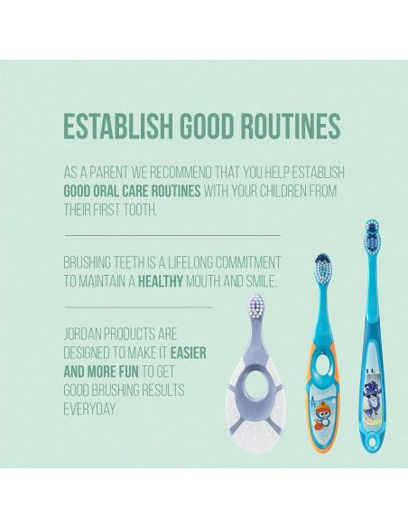 Cepillo de Dientes Jordan Green Clean Bebés 0-2 Años - 3 Unidades