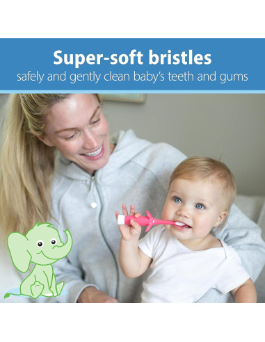 Cepillo de Dientes de Entrenamiento Dr. Brown Elefante Rosa 0-3 Años