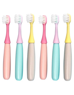 6 Cepillos de Dientes para Niños Newrichbee Diseño Hongo