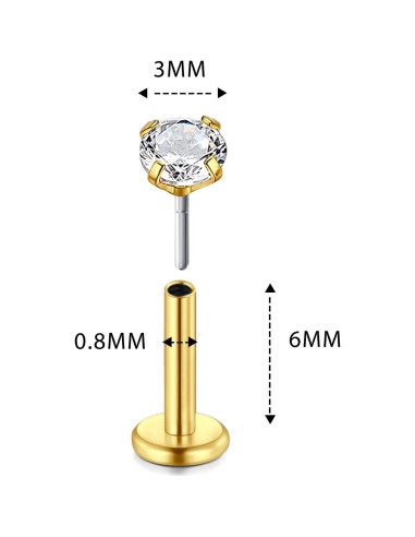 Anillos de Nariz VCMART 20g Acero Inoxidable Hipoalergénico
