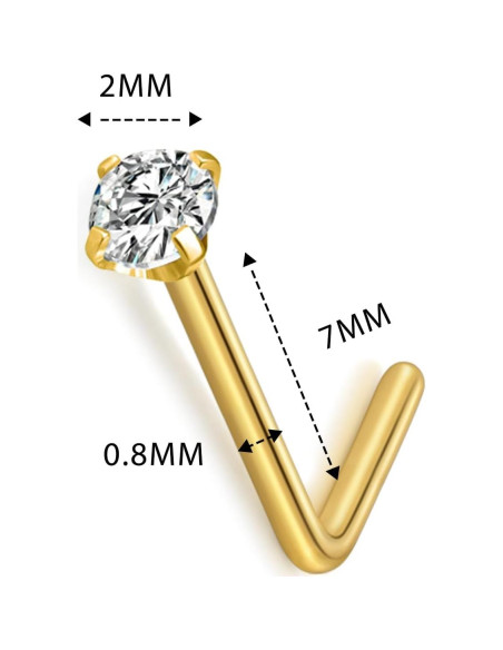 Anillos de Nariz VCMART 20g Acero Inoxidable Hipoalergénico