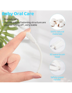 Limpiador Oral para Bebés Tondiamo 100 Pcs + 3 Cepillos de Dedo 2