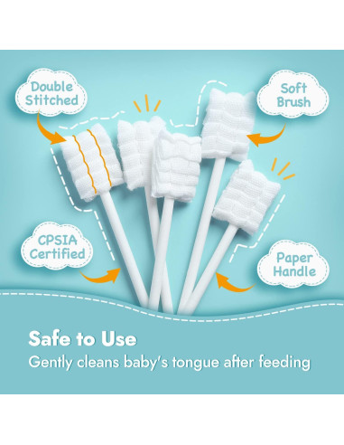 Limpiador de Lengua Papablic para Bebés - Paquete de 100 Unidades