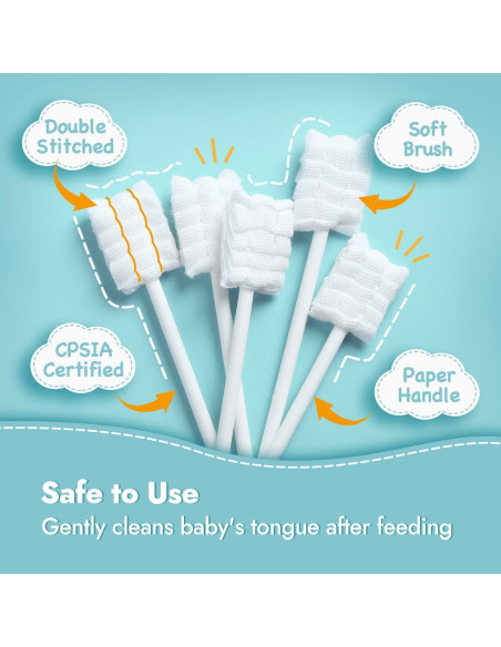 Limpiador de Lengua Papablic para Bebés - Paquete de 100 Unidades