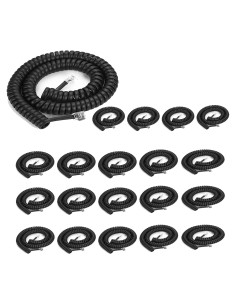 Cable de Teléfono RJ9 LanSenSu 2.4m Negro - 20 Paquetes