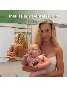 Cepillo de Dientes de Silicona Haakaa 360 para Bebés 6M+ Azul 2