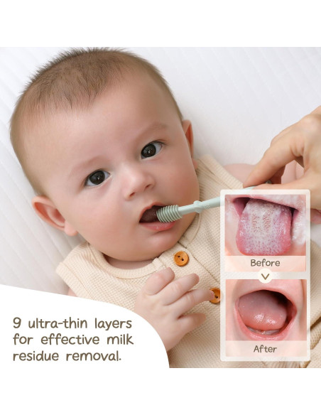 Limpiador Oral para Bebés Moonkie - Kit 2 Piezas Azul/Menta