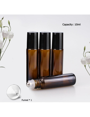 Botellas de Aceite Esencial Sungwoo 10ml con Rodillo - 4 Pack
