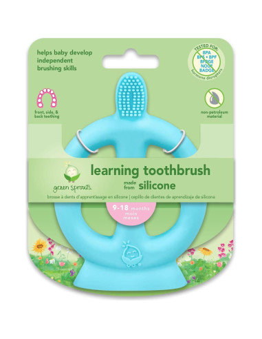 Cepillo de Dientes de Aprendizaje Green Sprouts Aqua 100% Silicona