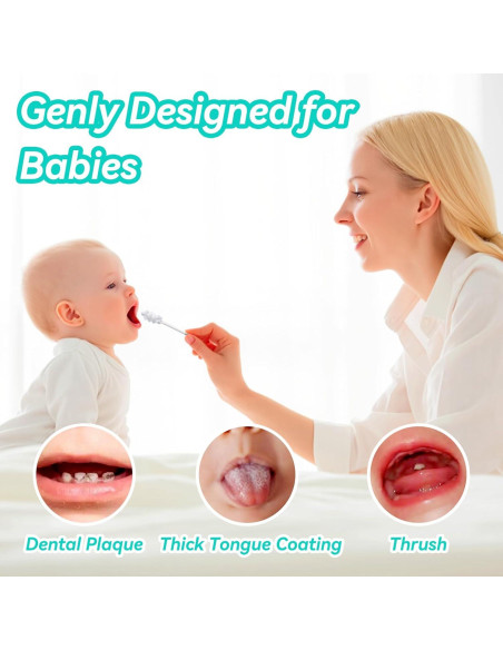 30 Limpiadores de Lengua para Bebés Foily - Cuidado Oral Suave