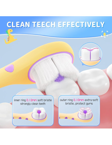 Cepillo de Dientes para Niños Lonlown - Dinosaurio Suave x2