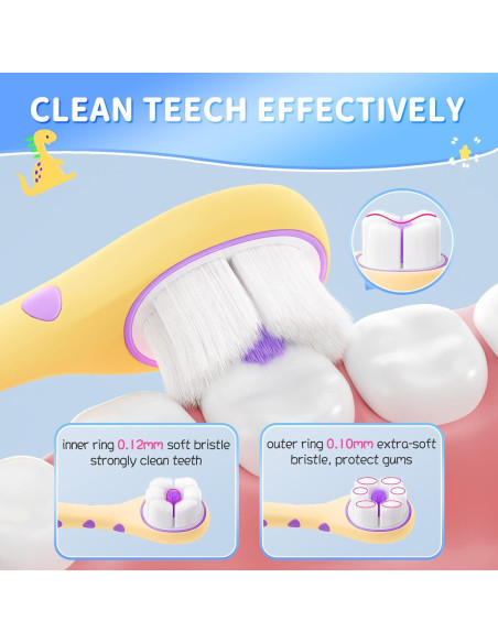 Cepillo de Dientes para Niños Lonlown - Dinosaurio Suave x2