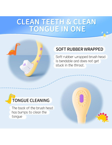 Cepillo de Dientes para Niños Lonlown - Dinosaurio Suave x2