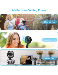 Ventilador Portátil DR.PREPARE con Clip y Trípode Flexible 2