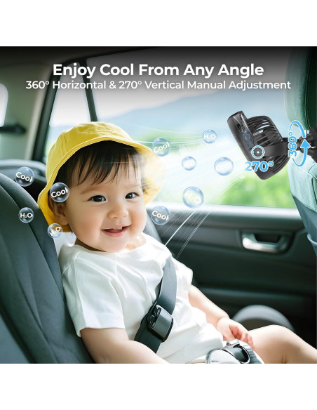 Ventilador de Cochecito COMLIFE con Nebulización 4000mAh Ventilador de Cochecito COMLIFE con Nebulización 4000mAh