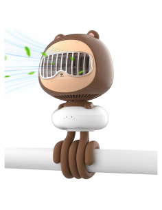 Ventilador Clip On KinYiLO para Bebé Oso 4 Velocidades Recargable
