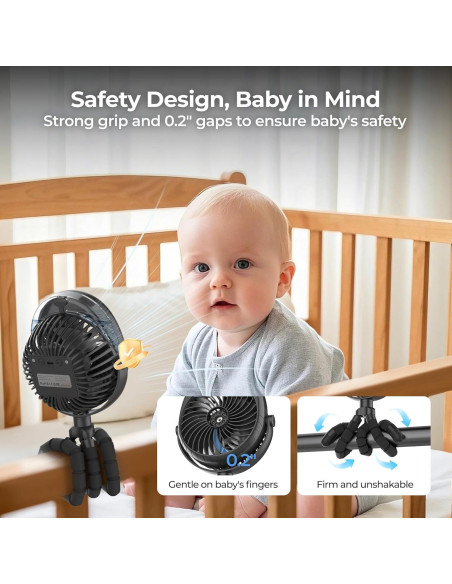 Ventilador de Cochecito COMLIFE con Nebulización 4000mAh Ventilador de Cochecito COMLIFE con Nebulización 4000mAh