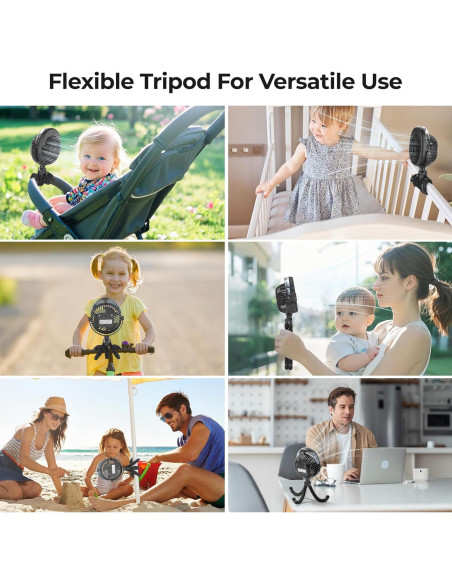 Ventilador de Cochecito COMLIFE con Nebulización 4000mAh Ventilador de Cochecito COMLIFE con Nebulización 4000mAh