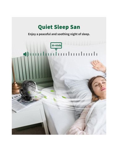 Ventilador Portátil Clip Dorobeen Recargable 3 Velocidades