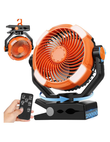 Ventilador Clip DUKUSEEK YA0038-ORG 20000mAh con Luz LED
