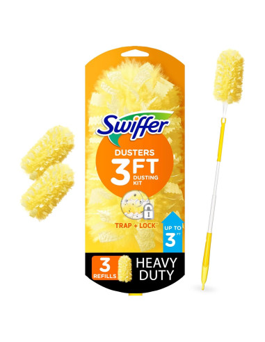 Kit de Limpieza Swiffer Duster Heavy Duty con Mango Extensible 0.91m y 3 Recambios